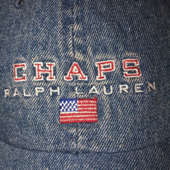 Chaps Ralph Lauren light blue denim adjustable baseball cap - Picture 2 of 7